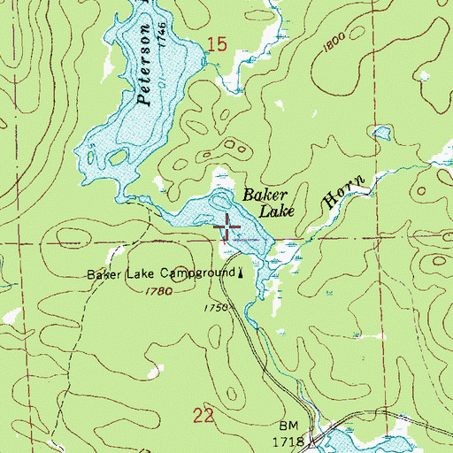 Topographic Map of Baker Lake, MN