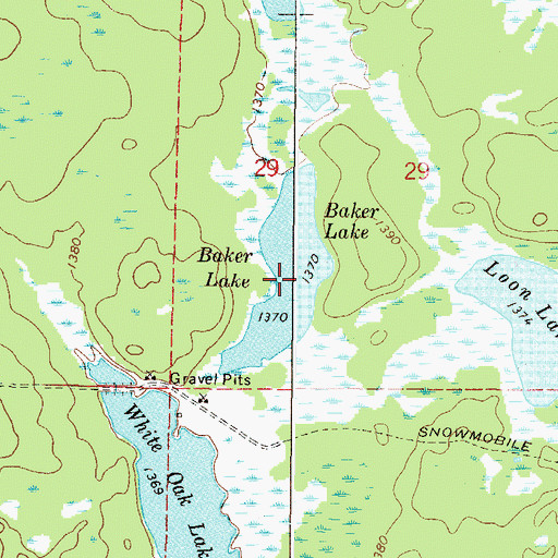 Topographic Map of Baker Lake, MN