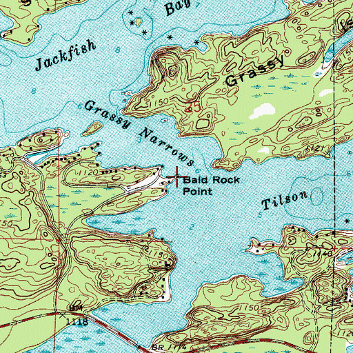 Topographic Map of Bald Rock Point, MN