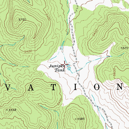 Topographic Map of Juniper Tank, AZ