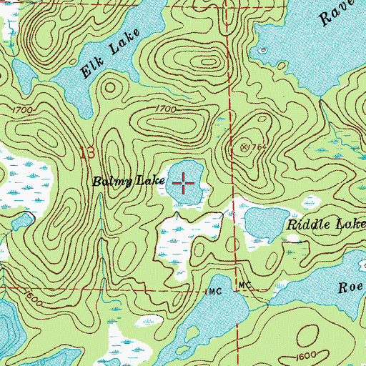 Topographic Map of Balmy Lake, MN