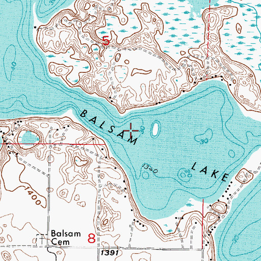Topographic Map of Balsam Lake, MN