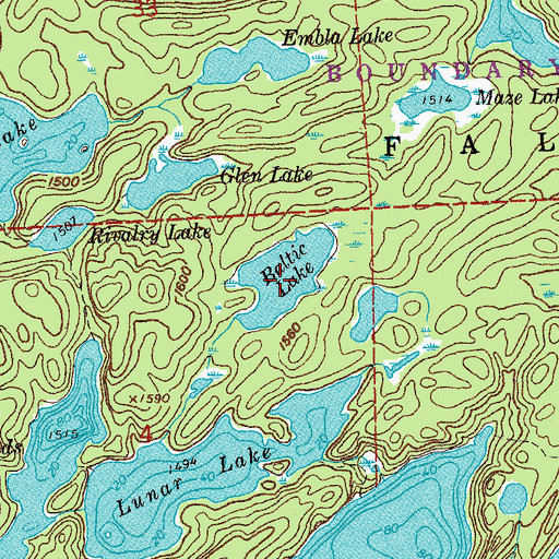 Topographic Map of Baltic Lake, MN