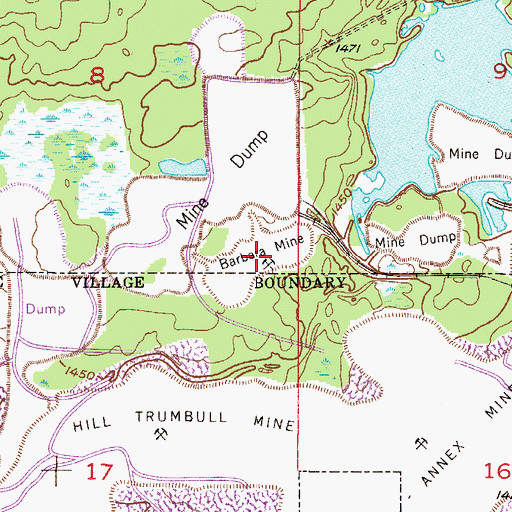 Topographic Map of Barbara Mine, MN