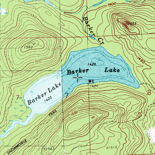 Topographic Map of Barker Lake, MN