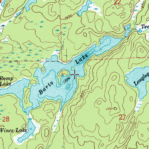 Topographic Map of Barto Lake, MN