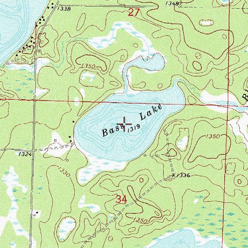Topographic Map of Bass Lake, MN