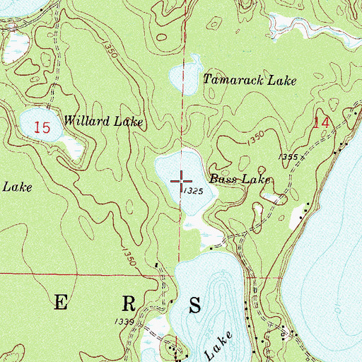 Topographic Map of Bass Lake, MN