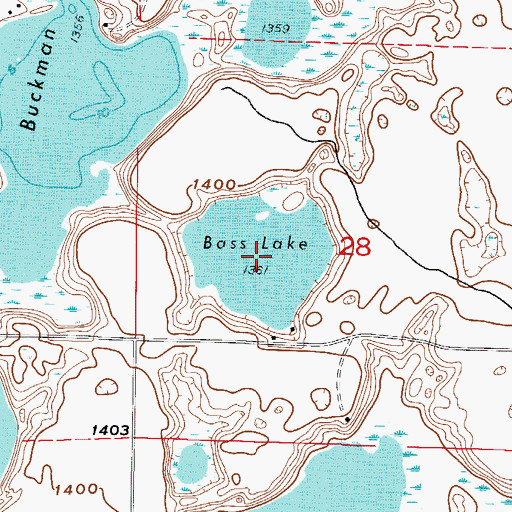 Topographic Map of Bass Lake, MN