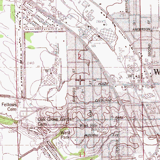Topographic Map of Pettis Memorial Church, AR