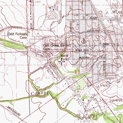 Topographic Map of West Park, AR