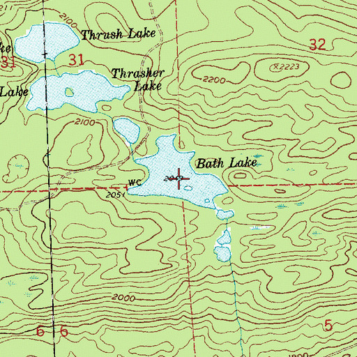 Topographic Map of Bath Lake, MN