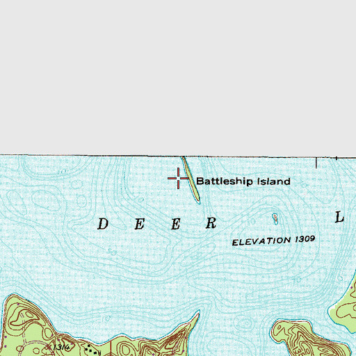 Topographic Map of Battleship Island, MN