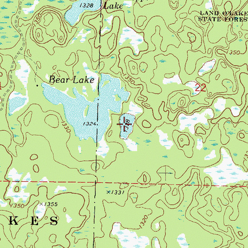 Topographic Map of Bear Lake, MN