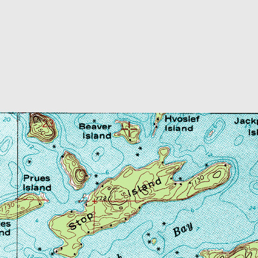 Topographic Map of Beaver Island, MN