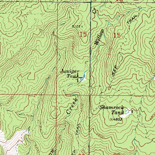 Topographic Map of Juniper Tank, AZ