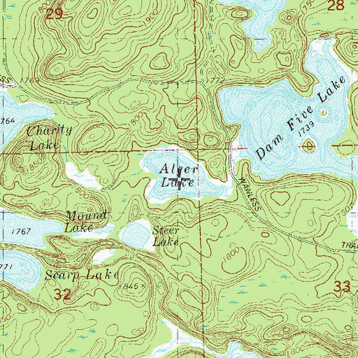 Topographic Map of Alger Lake, MN