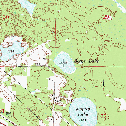 Topographic Map of Becker Lake, MN