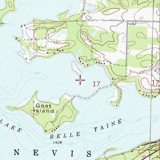 Topographic Map of Lake Belle Taine, MN