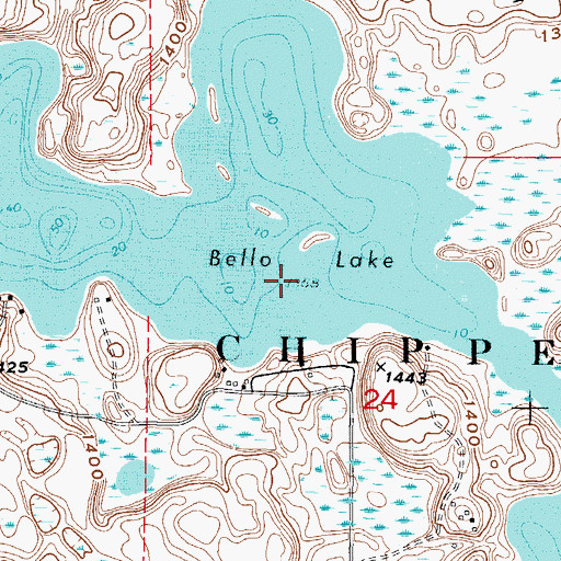 Topographic Map of Bello Lake, MN