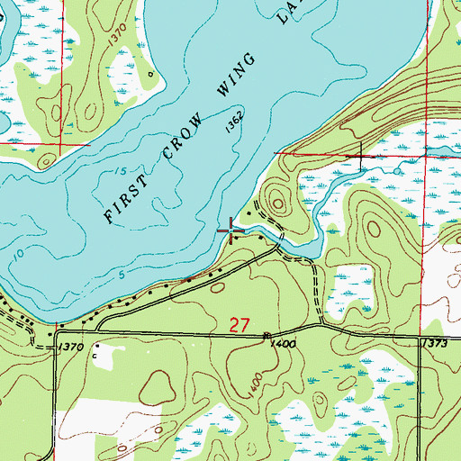 Topographic Map of Bender Creek, MN