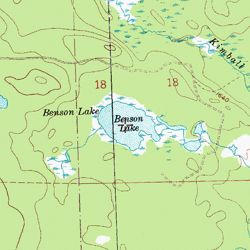 Topographic Map of Benson Lake, MN