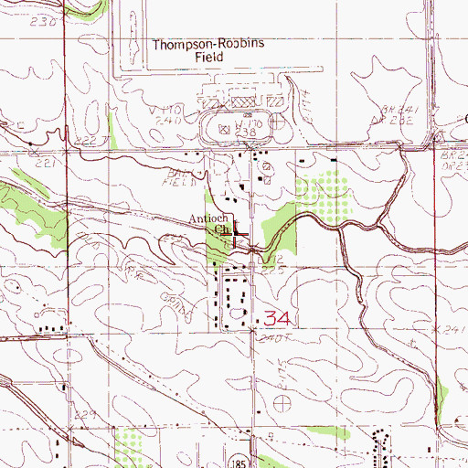 Topographic Map of Antioch Church, AR