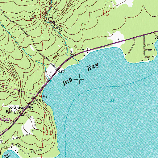 Topographic Map of Big Bay, MN