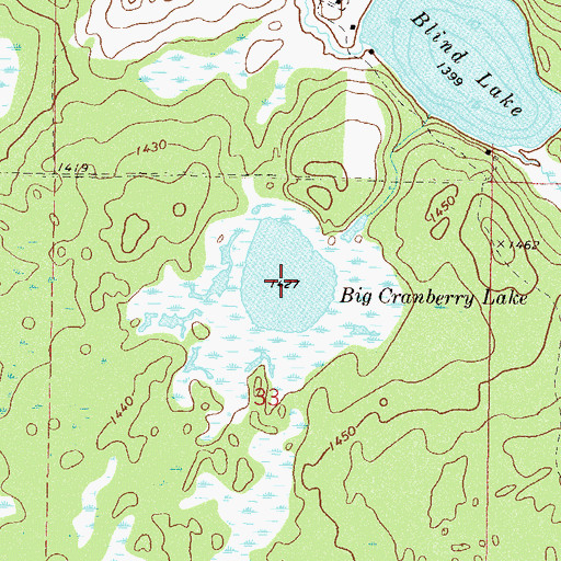 Topographic Map of Big Cranberry Lake, MN