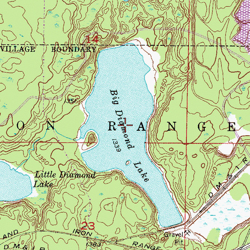 Topographic Map of Big Diamond Lake, MN