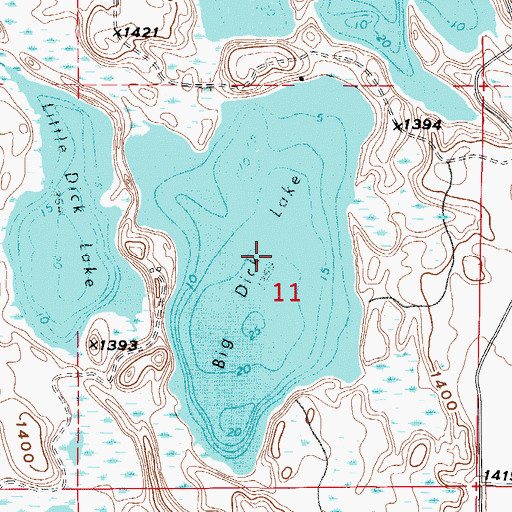 Topographic Map of Big Dick Lake, MN
