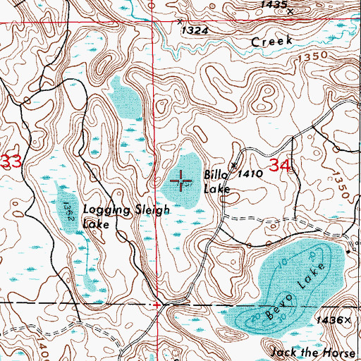 Topographic Map of Billo Lake, MN