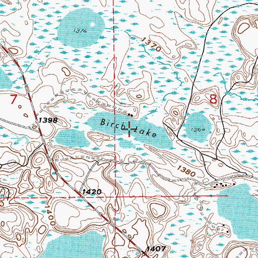 Topographic Map of Birch Lake, MN