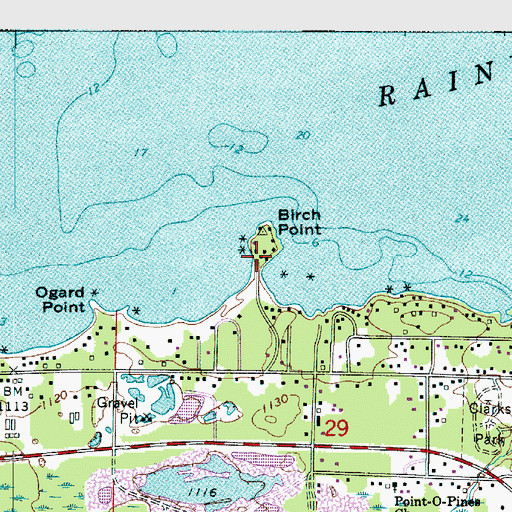 Topographic Map of Birch Point, MN