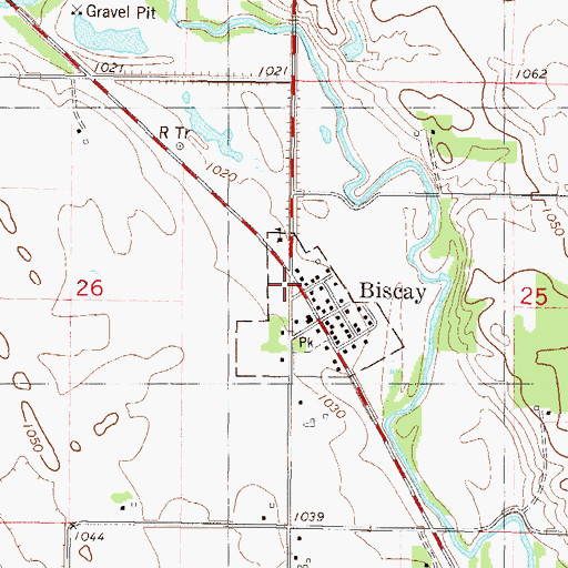Topographic Map of Biscay, MN