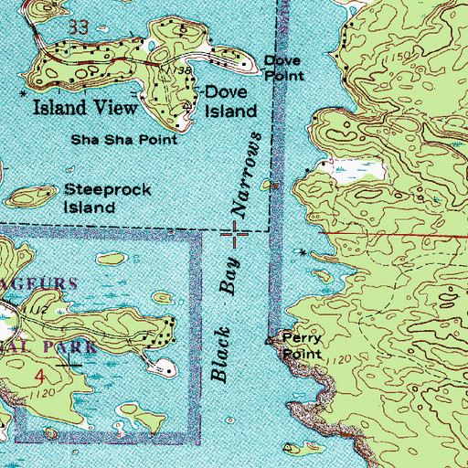 Topographic Map of Black Bay Narrows, MN