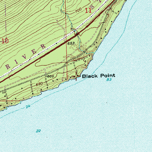 Topographic Map of Black Point, MN