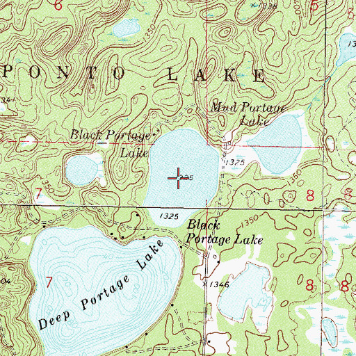 Topographic Map of Black Portage Lake, MN