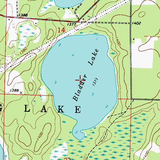 Topographic Map of Bladder Lake, MN