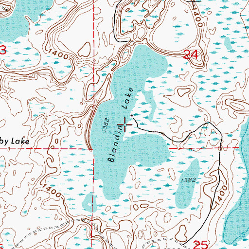 Topographic Map of Blandin Lake, MN
