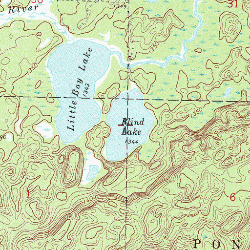 Topographic Map of Blind Lake, MN