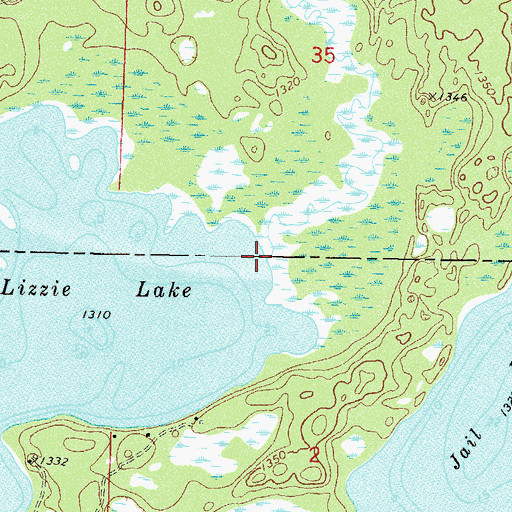 Topographic Map of Blind Lake Creek, MN