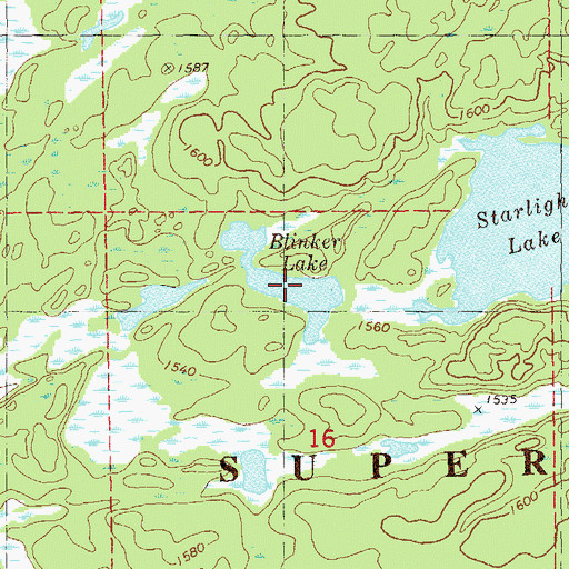 Topographic Map of Blinker Lake, MN