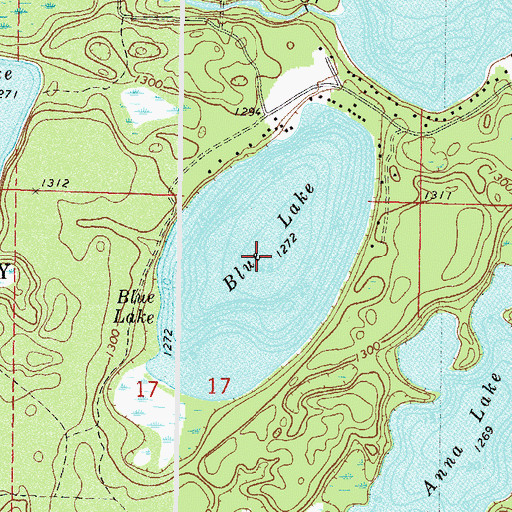 Topographic Map of Blue Lake, MN