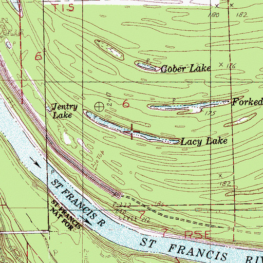 Topographic Map of Jentry Lake, AR
