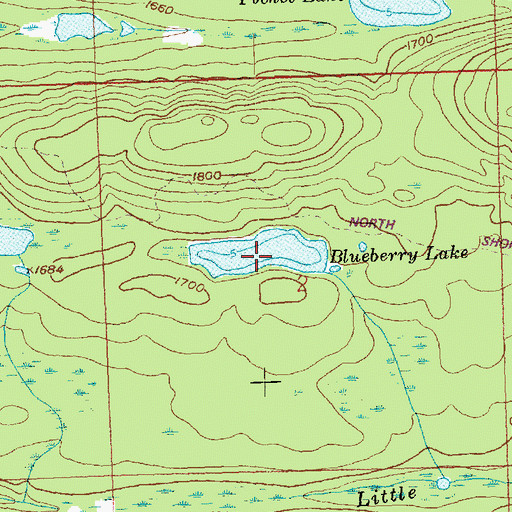 Topographic Map of Blueberry Lake, MN