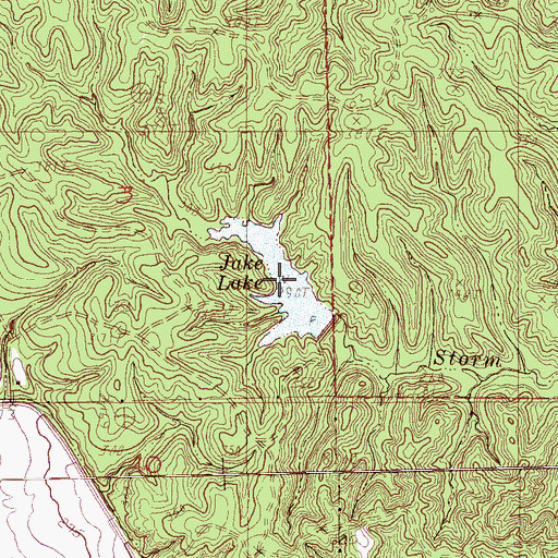 Topographic Map of Jake Lake, AR