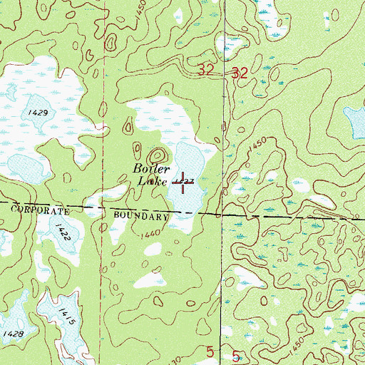 Topographic Map of Boiler Lake, MN