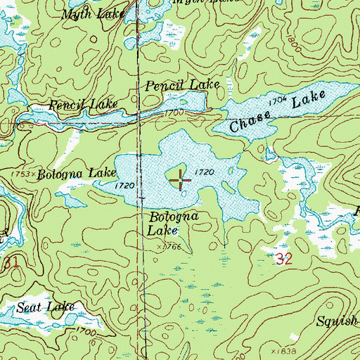 Topographic Map of Bologna Lake, MN