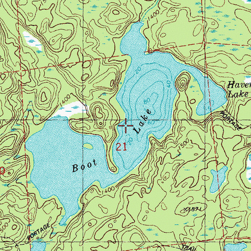 Topographic Map of Boot Lake, MN